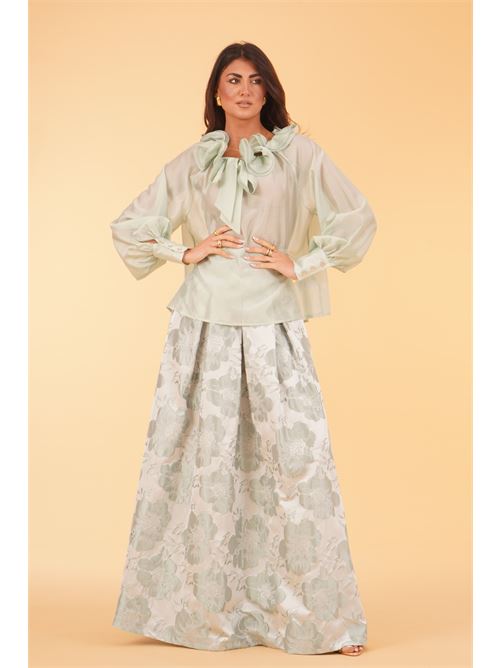 Casacca in raso LANACAPRINA | LC5319VERDINO