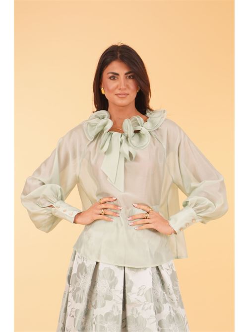 Casacca in raso LANACAPRINA | LC5319VERDINO