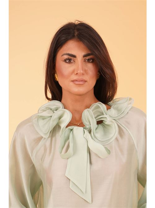 Casacca in raso LANACAPRINA | LC5319VERDINO