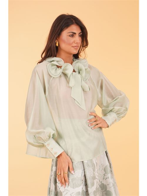 Casacca in raso LANACAPRINA | LC5319VERDINO