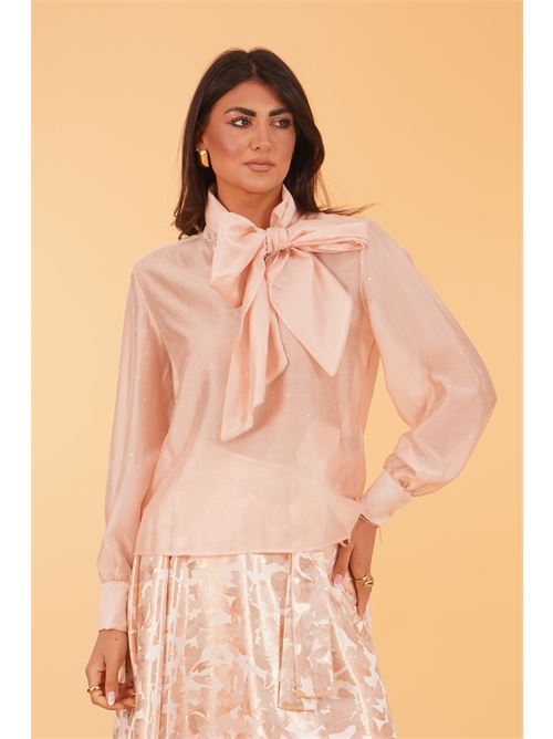 Casacca con strass LANACAPRINA | LC5327ALBICOCCA