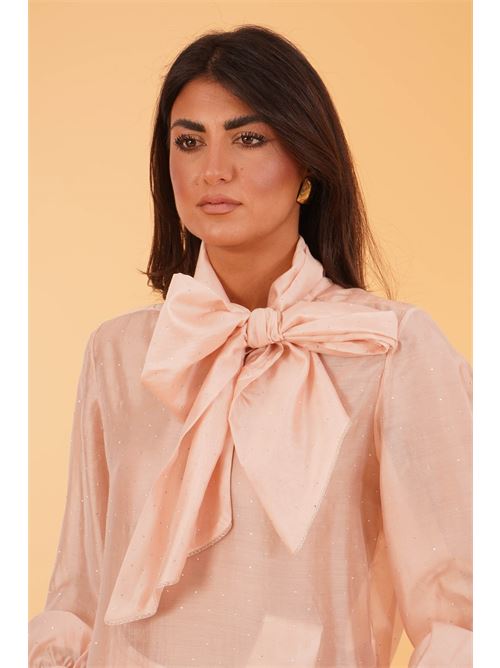 Casacca con strass LANACAPRINA | LC5327ALBICOCCA