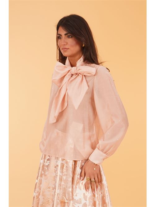 Casacca con strass LANACAPRINA | LC5327ALBICOCCA