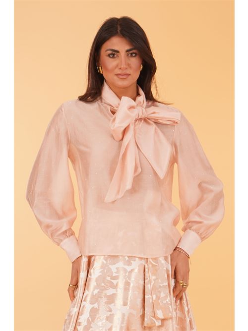 Casacca con strass LANACAPRINA | LC5327ALBICOCCA