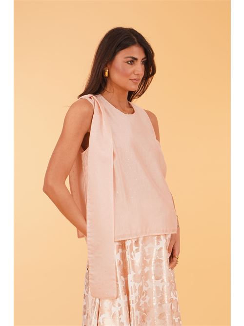 Canotta con strass LANACAPRINA | LC5329ALIBICOCCA