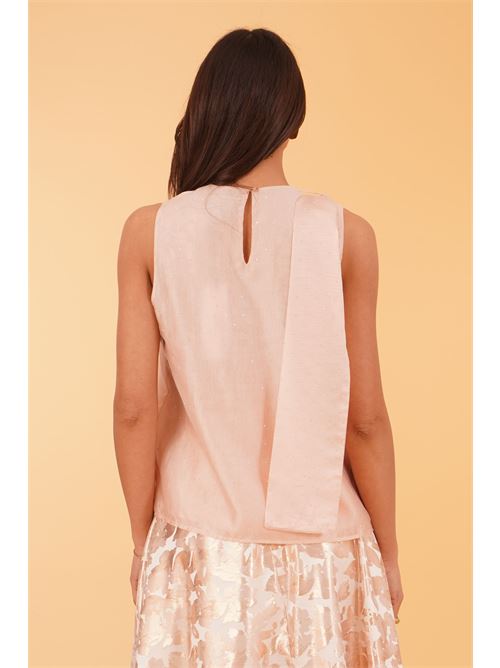 Canotta con strass LANACAPRINA | LC5329ALIBICOCCA