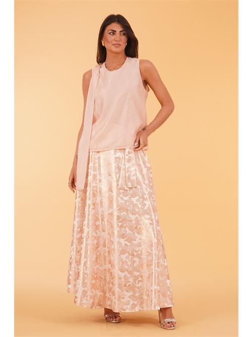 Canotta con strass LANACAPRINA | LC5329ALIBICOCCA