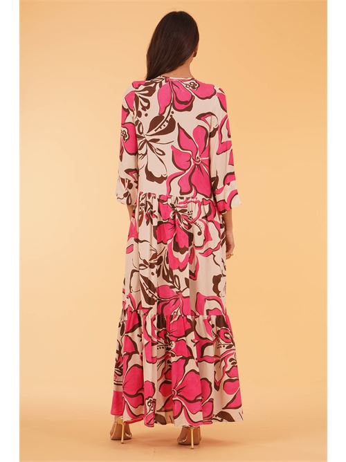 Abito in viscosa fantasia LANACAPRINA | LC5362FRAGOLA