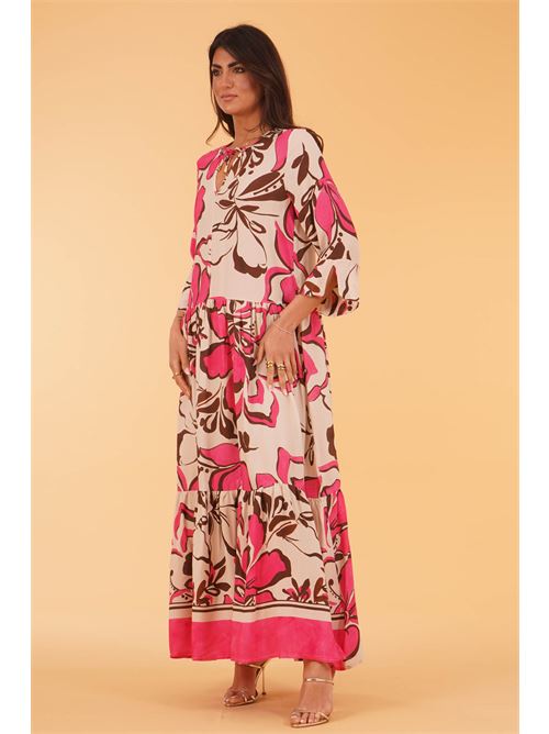 Abito in viscosa fantasia LANACAPRINA | LC5362FRAGOLA