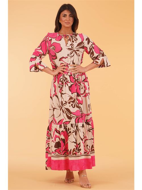 Abito in viscosa fantasia LANACAPRINA | LC5362FRAGOLA