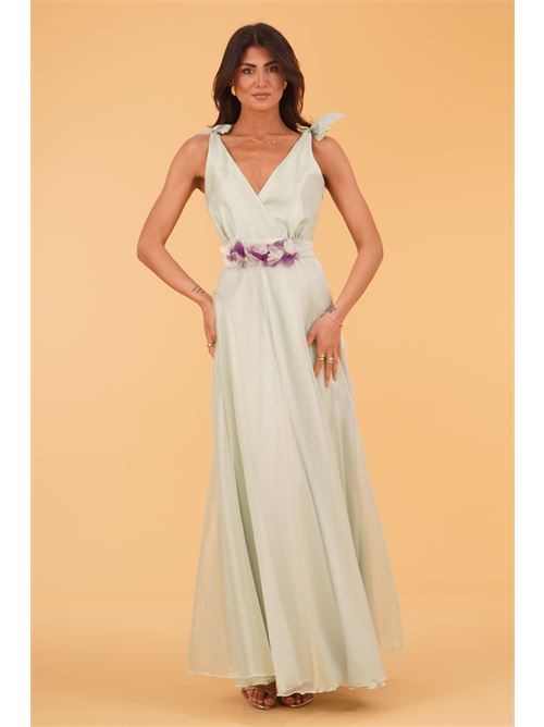 Abito lungo in organza Le Rjtange | IR92VERDE