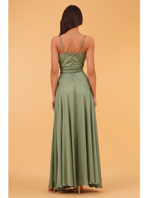 Abito lungo in raso Le Rjtange | SK82VERDE