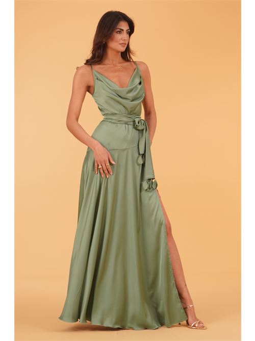 Abito lungo in raso Le Rjtange | SK82VERDE