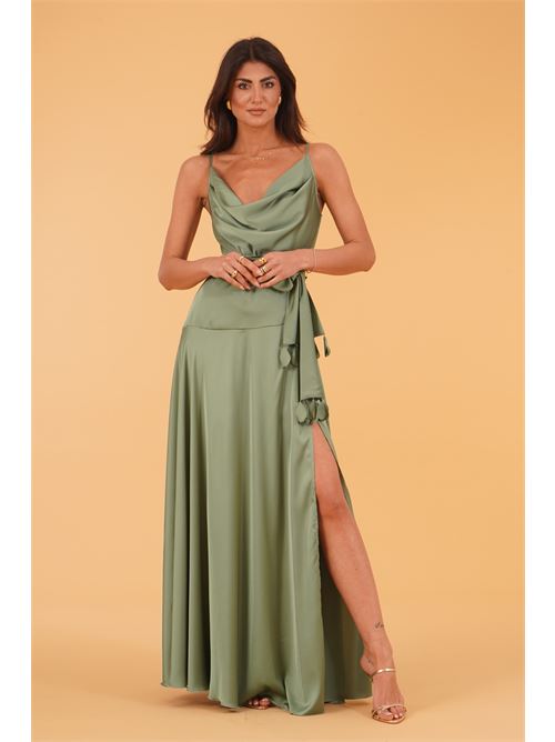 Abito lungo in raso Le Rjtange | SK82VERDE