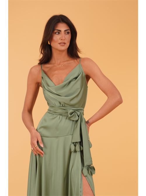 Abito lungo in raso Le Rjtange | SK82VERDE