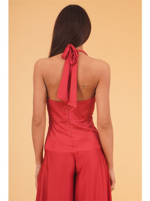 Tuta palazzo in raso Le Rjtange | SK83ROSSO