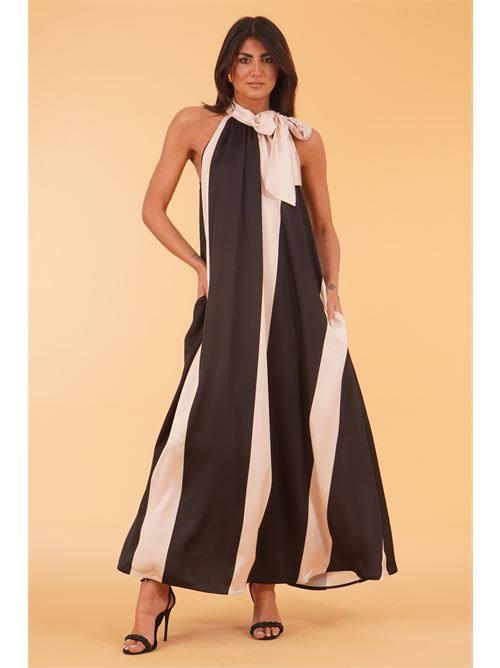 Abito in raso Le Rjtange | SR83NERO/PANNA