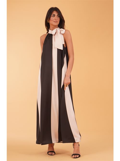 Abito in raso Le Rjtange | SR83NERO/PANNA