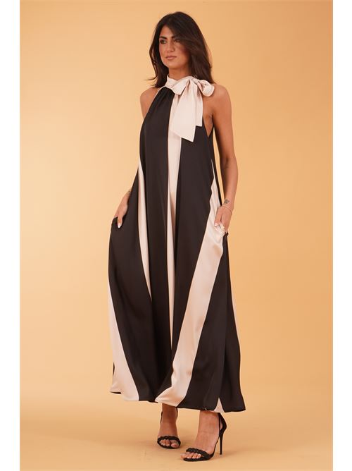 Abito in raso Le Rjtange | SR83NERO/PANNA