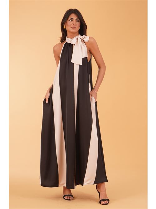 Abito in raso Le Rjtange | SR83NERO/PANNA