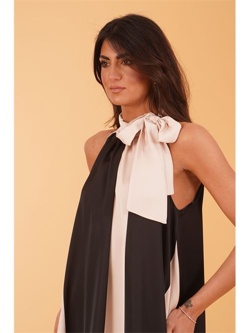 Abito in raso Le Rjtange | SR83NERO/PANNA