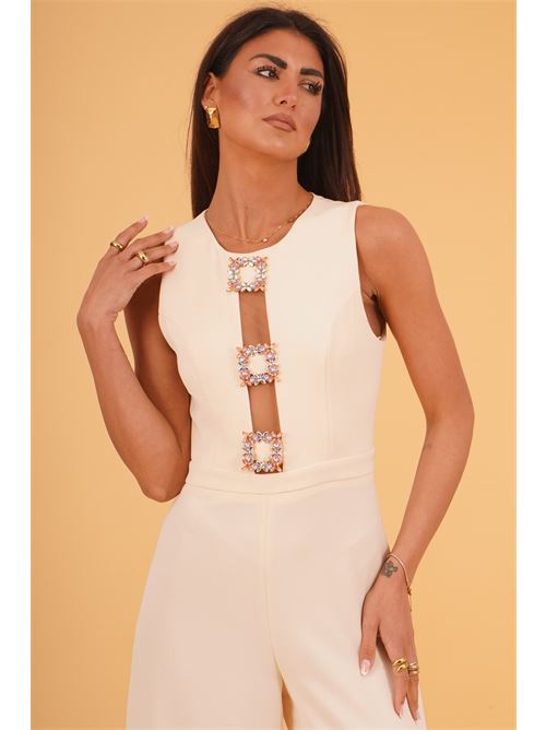 Tuta in cady elastico Love To Love by Gai Mattiolo | LT111CREMA