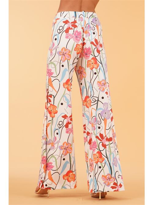 Pantalone in viscosa fantasia Love To Love by Gai Mattiolo | LT287BIANCO PROVENZALE