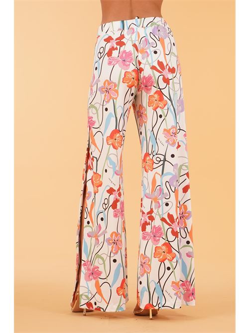 Pantalone in viscosa fantasia Love To Love by Gai Mattiolo | LT287BIANCO PROVENZALE