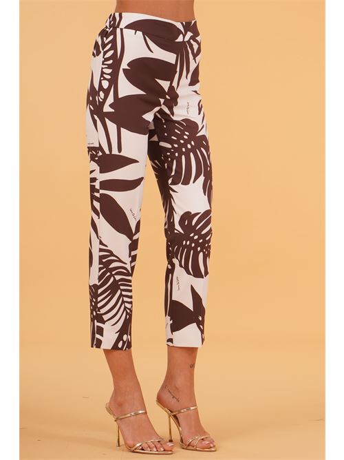 Pantalone fantasia Love To Love by Gai Mattiolo | LT411FOGLIE SAFARI