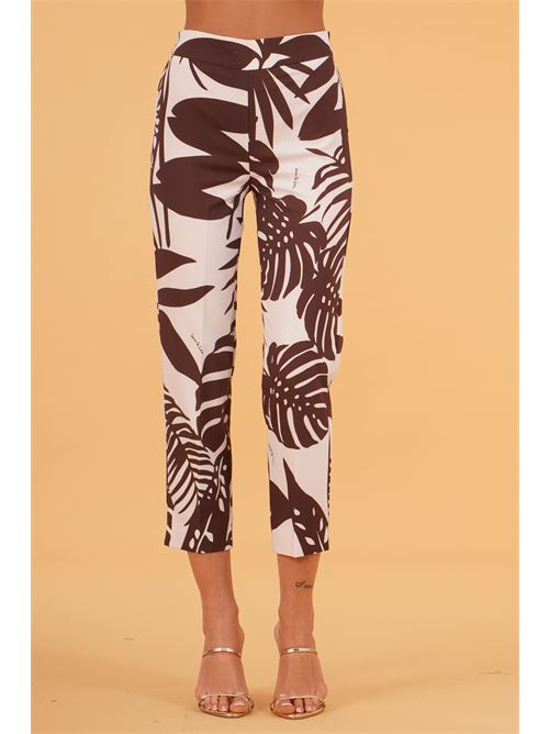 Pantalone fantasia Love To Love by Gai Mattiolo | LT411FOGLIE SAFARI