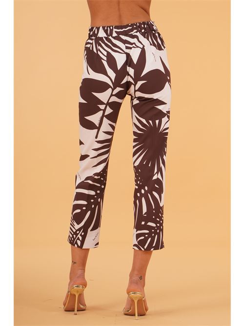 Pantalone fantasia Love To Love by Gai Mattiolo | LT411FOGLIE SAFARI