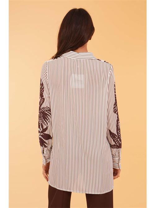 Camicia in viscosa fantasia Love To Love by Gai Mattiolo | LT413FOGLIE/SAFARI