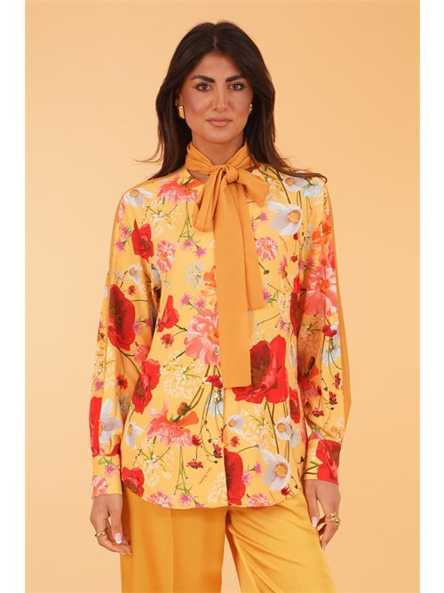 Camicia in viscosa fantasia Love To Love by Gai Mattiolo | LT525OLIO/PAPAVERI