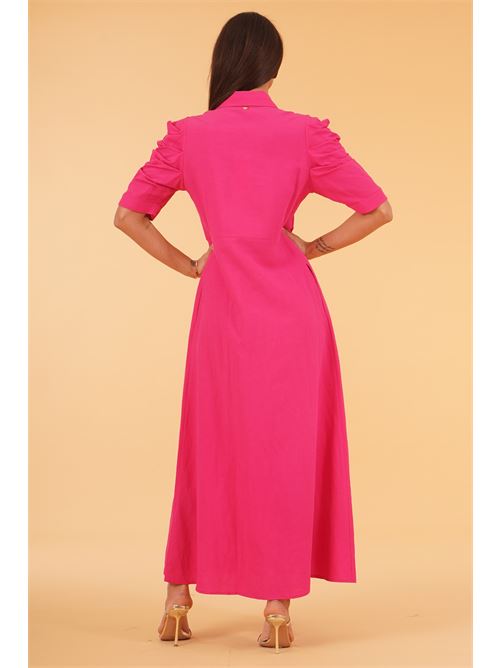 Abito chemisier in viscosa e lino luckylu Milano | AB14LVFUXIA