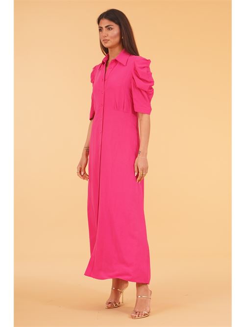 Abito chemisier in viscosa e lino luckylu Milano | AB14LVFUXIA