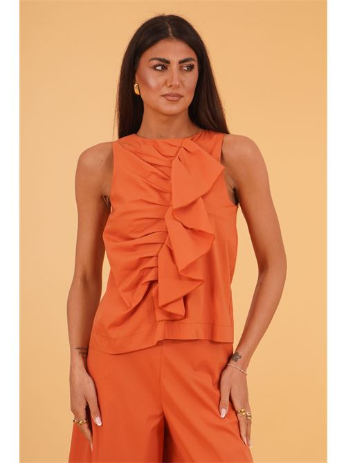 Canotta con rouches luckylu Milano | BL10PUPUMPKIN