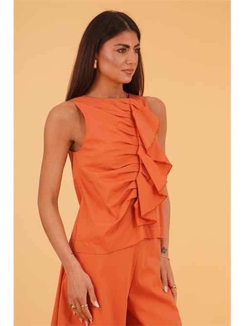 Canotta con rouches luckylu Milano | BL10PUPUMPKIN