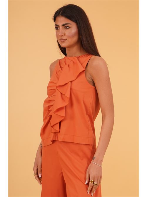 Canotta con rouches luckylu Milano | BL10PUPUMPKIN