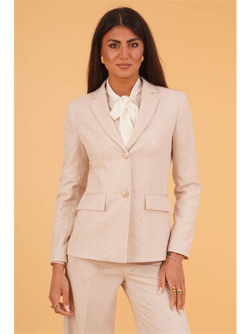 Giacca con micropaillettes luckylu Milano | GI19FPBEIGE/WHITE