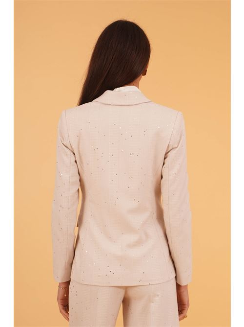 Giacca con micropaillettes luckylu Milano | GI19FPBEIGE/WHITE