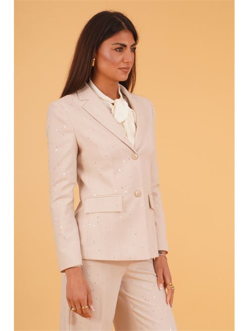 Giacca con micropaillettes luckylu Milano | GI19FPBEIGE/WHITE