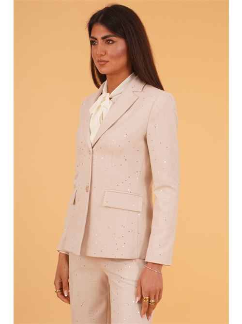 Giacca con micropaillettes luckylu Milano | GI19FPBEIGE/WHITE