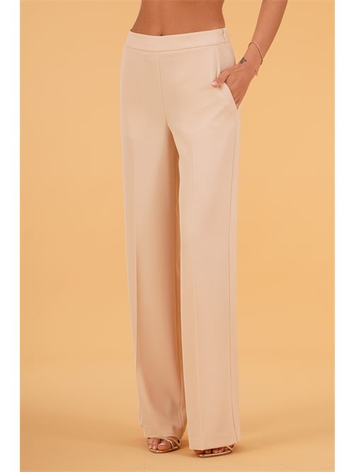 Pantalone palazzo in cady leggero luckylu Milano | PA89FLCHALK