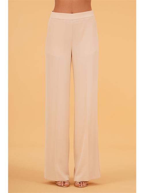 Pantalone palazzo in cady leggero luckylu Milano | PA89FLCHALK