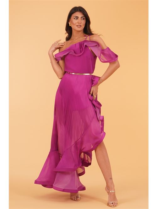 Abito plissettato Simona Corsellini | CEAB10901ORCHIDEA