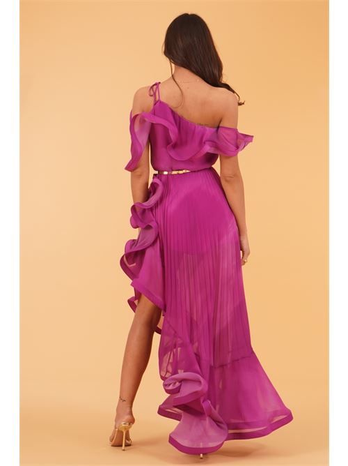 Abito plissettato Simona Corsellini | CEAB10901ORCHIDEA