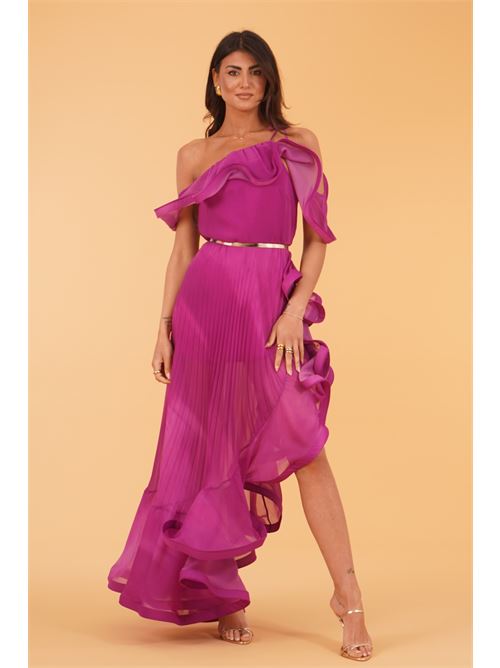 Abito plissettato Simona Corsellini | CEAB10901ORCHIDEA