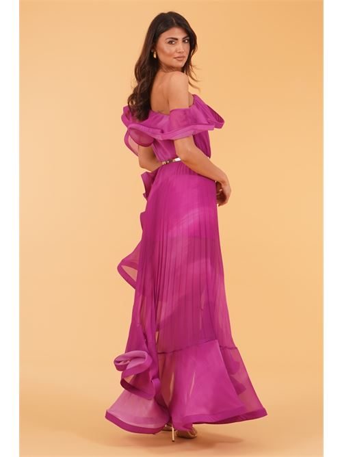 Abito plissettato Simona Corsellini | CEAB10901ORCHIDEA