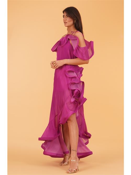 Abito plissettato Simona Corsellini | CEAB10901ORCHIDEA