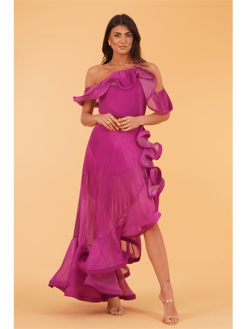 Abito plissettato Simona Corsellini | CEAB10901ORCHIDEA